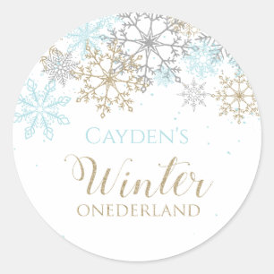 Sticker Rond Flocon de neige du premier anniversaire de Winter 