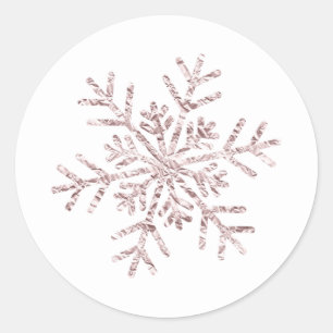 Sticker Rond Flocon de neige élégant de merveilleux pays des me