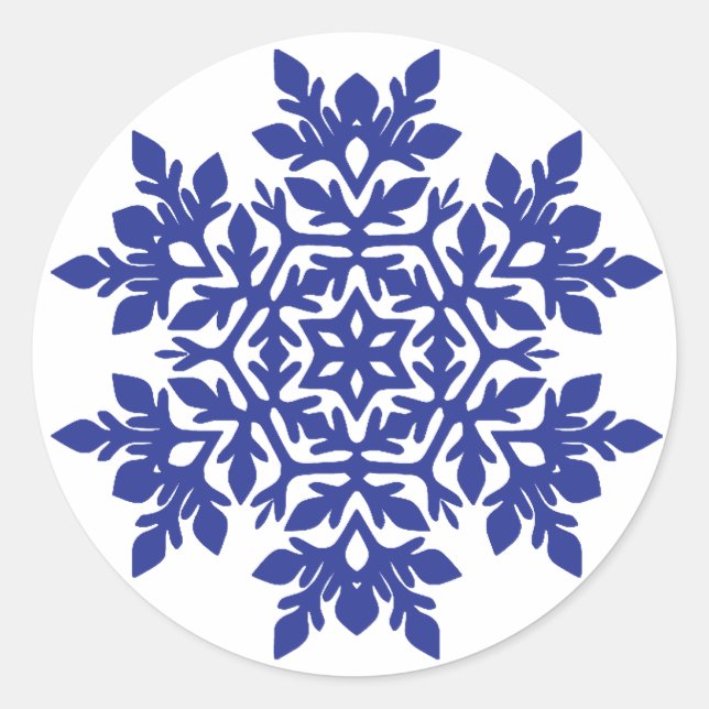 Sticker Rond Flocon de neige élégant (minuit) (Devant)