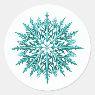Sticker Rond Flocon de neige Icy