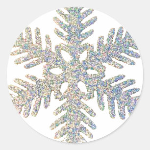Sticker Rond Flocon de neige scintillant