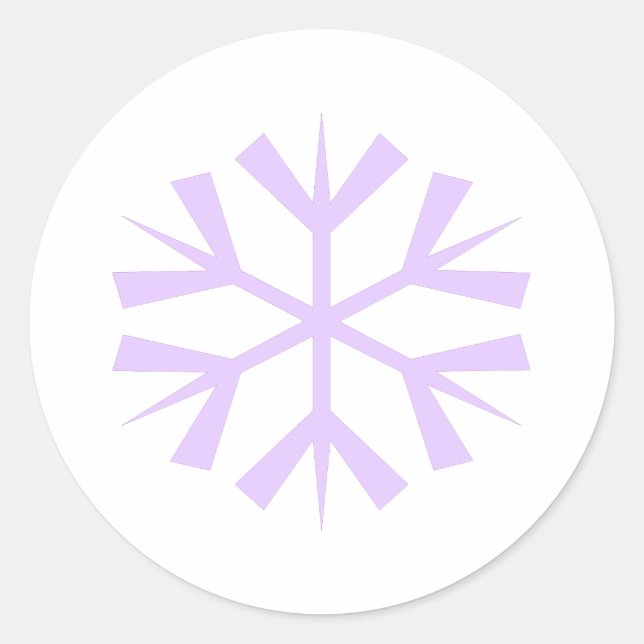 Sticker Rond Flocon de neige super violet (Devant)