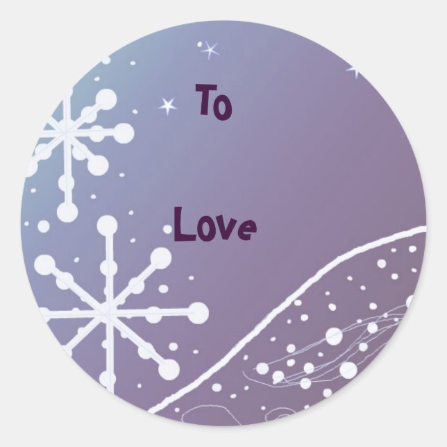 Sticker Rond Flocons de neige dansants (Devant)