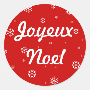 Sticker Rond Flocons de neige de Joyeux Noel