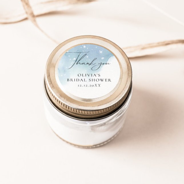 Sticker Rond Flocons de neige hivernaux bleus  (Créateur téléchargé)