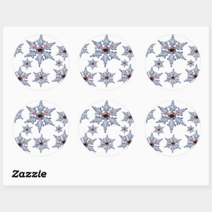 Sticker Rond Flocons de neige Zombies Mignons Épouvantables Noë