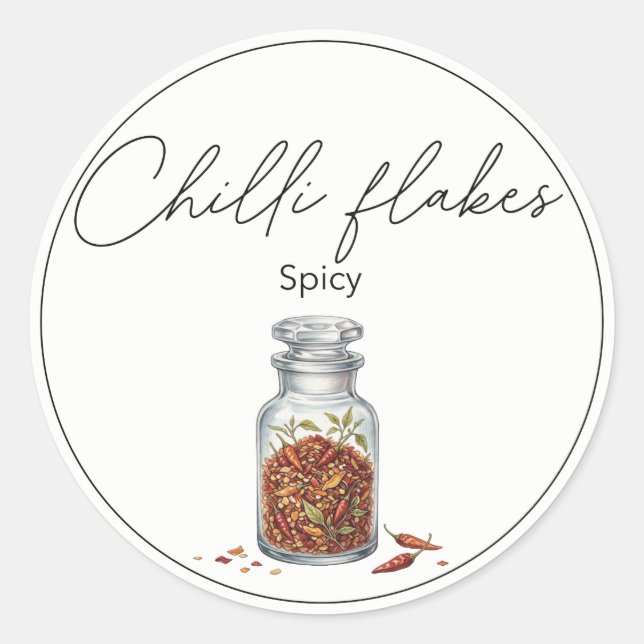 Sticker Rond Flocons de piment (Devant)