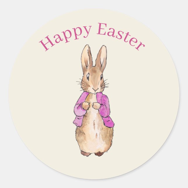 Sticker Rond Flopsy Beatrix Potter lapin lapin de Pâques (Devant)