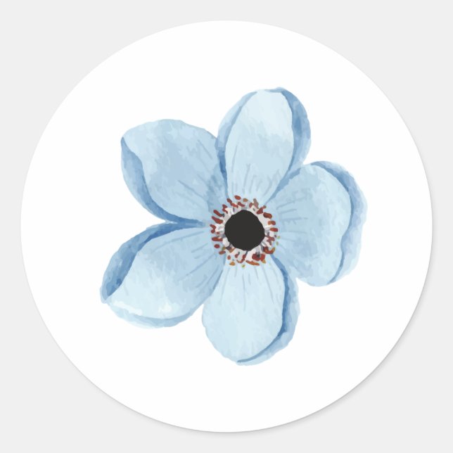 Sticker Rond flor azul claro (Devant)