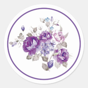 Sticker Rond Flor violet