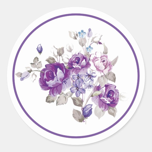 Sticker Rond Flor violet (Devant)