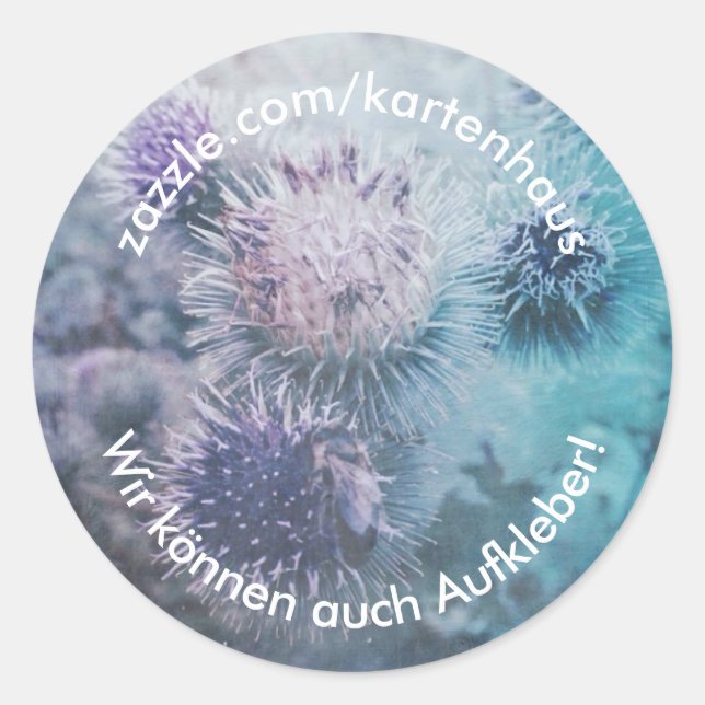 Sticker Rond Floraison de chardon (Devant)