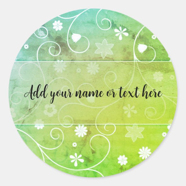 Sticker Rond Floraison romantique (Devant)