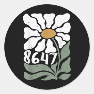 Sticker Rond Floral à fleurs Retro 8647