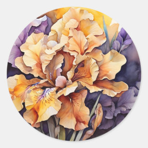 Sticker Rond Floral Abstrait d'Iris