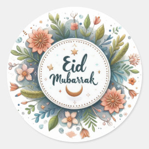 Sticker Rond Floral Aïd Moubarak