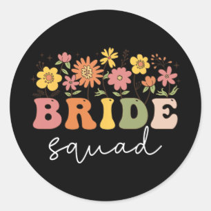 Sticker Rond Floral Bride Fleur sauvage Mariage Bachelorette