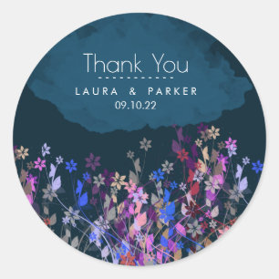 Sticker Rond Floral Chic Girly Mariage de Merci Personnaliser
