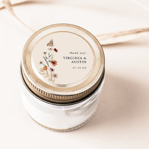 Sticker rond Floral classique Boho