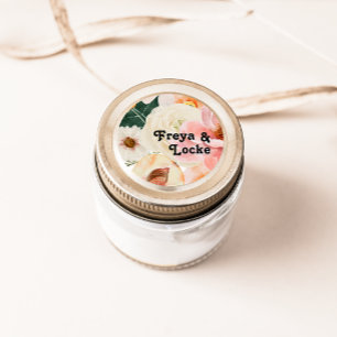 Sticker Rond Floral coloré gras   Sceaux d'enveloppe Mariage