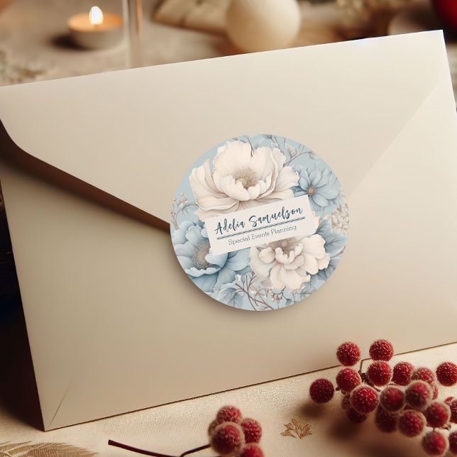 Sticker Rond  Floral Design Event Planner Promotional Business (Créateur téléchargé)