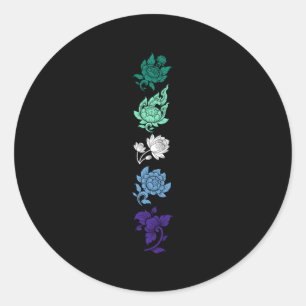 Sticker Rond Floral Gay Male Pride Subtle Mlm Lgbtq Vincian Flo