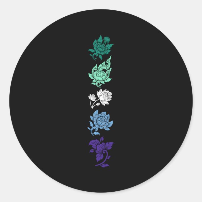 Sticker Rond Floral Gay Male Pride Subtle Mlm Lgbtq Vincian Flo (Devant)