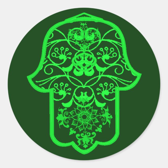 Sticker Rond Floral Hamsa (Devant)