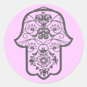 Sticker Rond Floral Hamsa