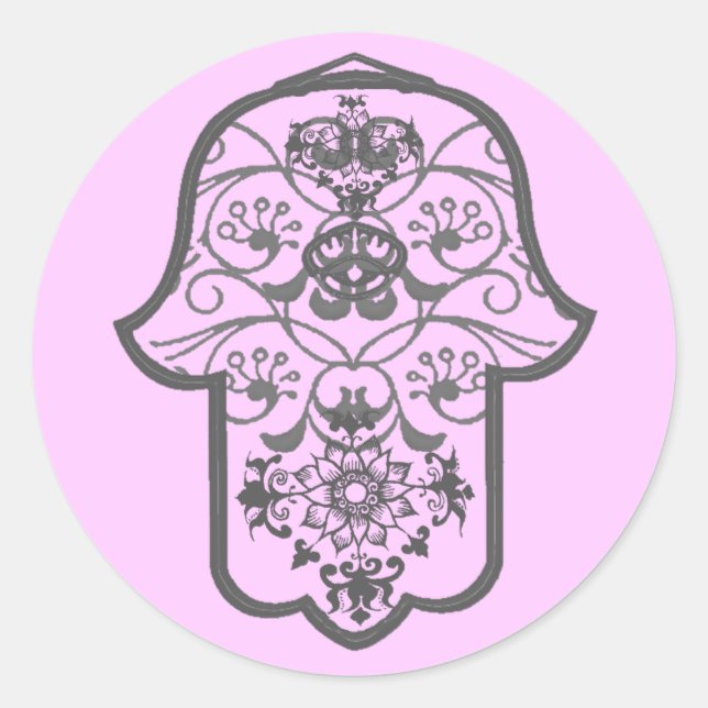 Sticker Rond Floral Hamsa (Devant)