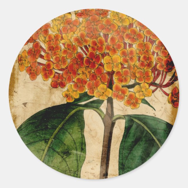 Sticker Rond Floral I (Devant)