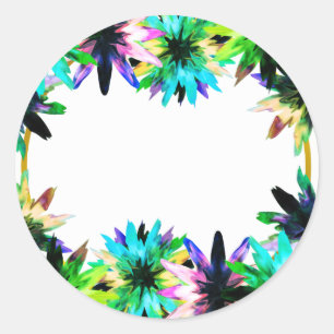 Sticker Rond Floral Lotus Fête des mariées d'aquarelle