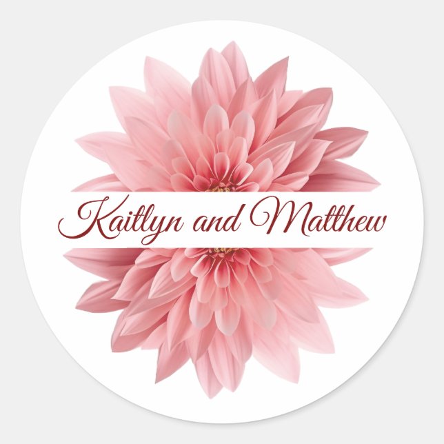 Sticker Rond Floral Mariage romantique (Devant)