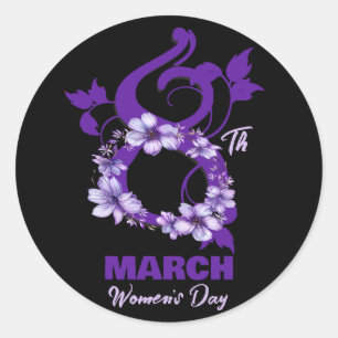 Sticker Rond Floral mars 8 Journée internationale de la femme 2