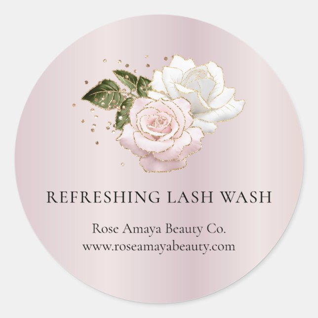 Sticker Rond Floral Parties scintillant Lash Extension Beauté É (Devant)