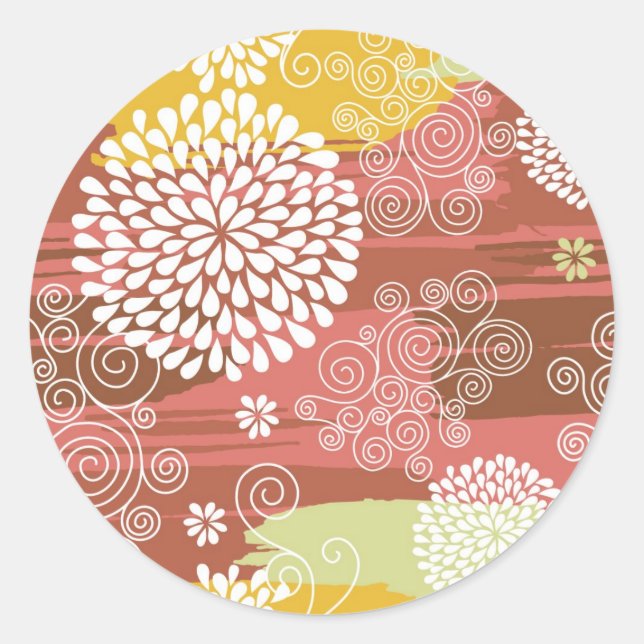 Sticker Rond Floral pattern 2 (Devant)