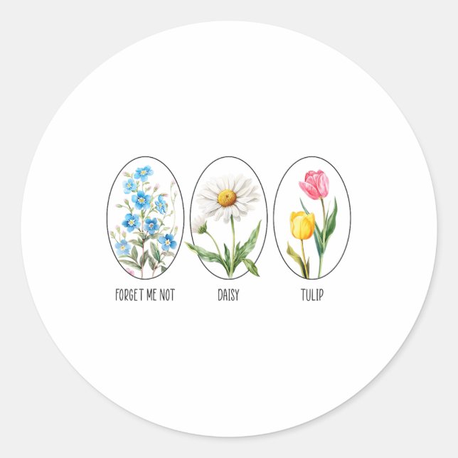 Sticker Rond Floral subtil 8647 Trump Fleurs Oubliez-Moi Pas Da (Devant)