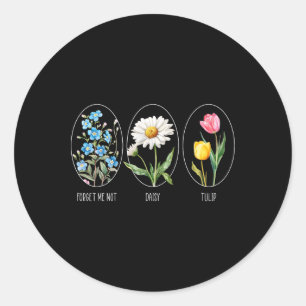 Sticker Rond Floral subtil 8647 Trump Fleurs Oubliez-Moi Pas Da