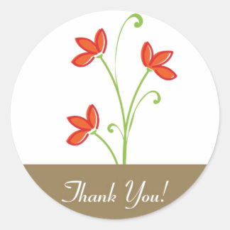 Sticker Rond Floral Thank