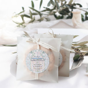 Sticker Rond Floral Tiles   Moroccan Tropical Wedding Favor