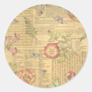 Sticker Rond Floral vintage