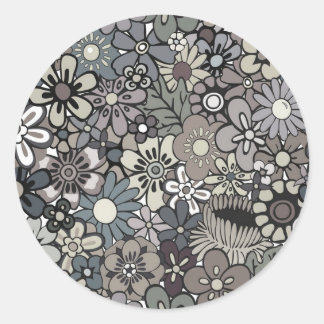 Sticker Rond Floral vintage