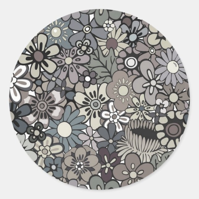 Sticker Rond Floral vintage (Devant)