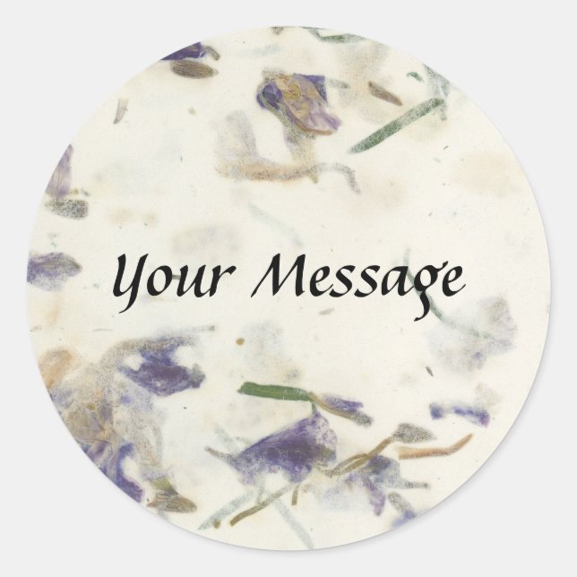 Sticker Rond Floral vintage avec message (Devant)