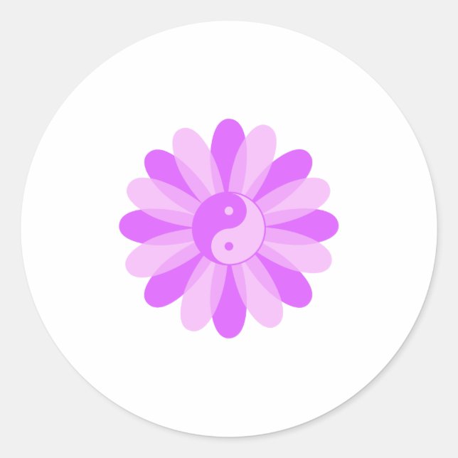 Sticker Rond Floral Yin Yang (Devant)