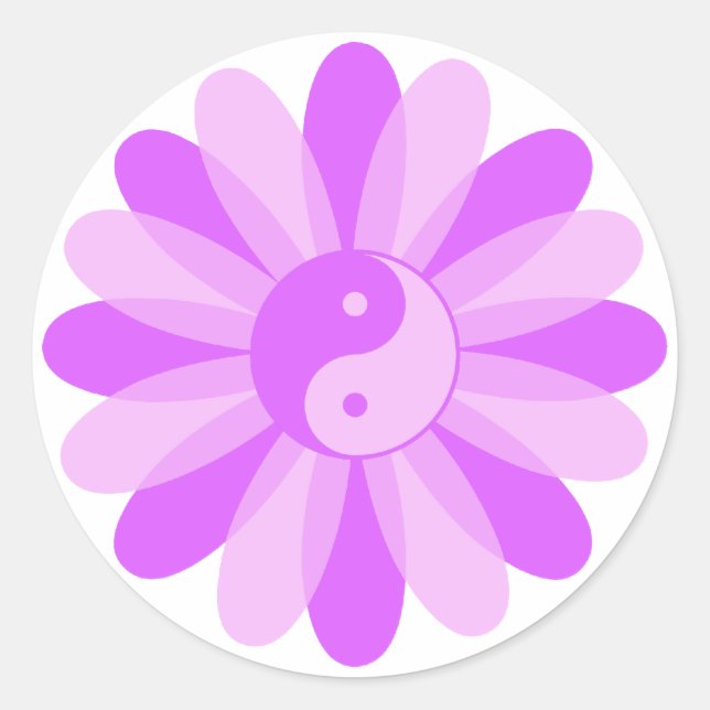Sticker Rond Floral Yin Yang (Devant)