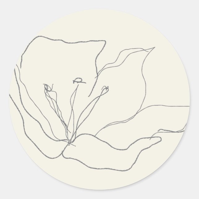 Sticker Rond Flore à lunette douce de luxe moderne (Devant)