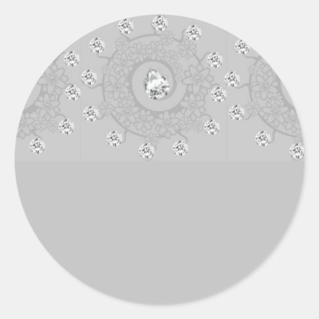 Sticker Rond Flore à motif diamant (Devant)
