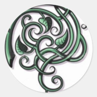 Sticker Rond Flore décorative antique