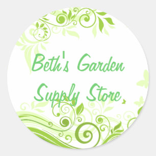 Sticker Rond Flore en teintes de vert frais